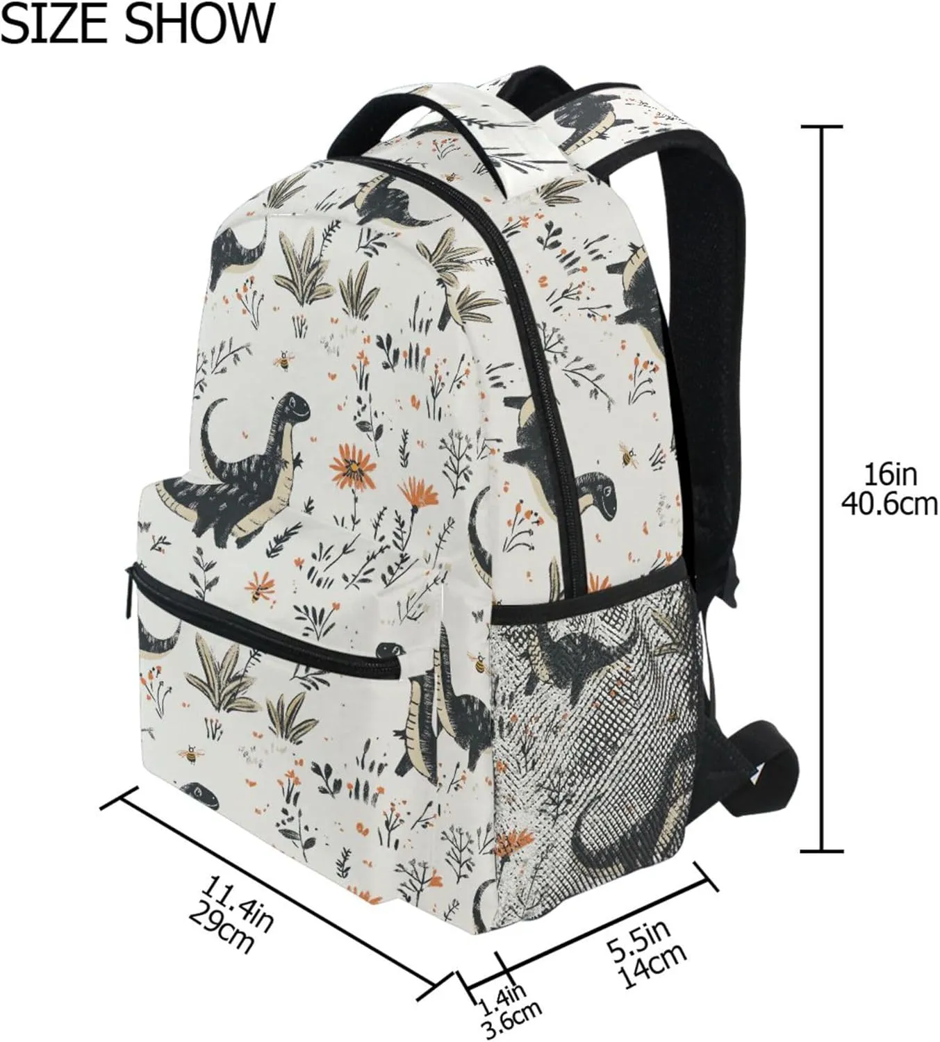 KLL Sport Backpack for Unisex Adult Fashion Backpack with Chest Strap for Travel Trip Beauty Dinosaurs