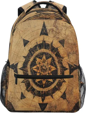 KLL Sport Backpack for Unisex Adult Waterproof Backpack With Water Bottle Pocket with Chest Strap for Travel Trip Boho Vintage Geometric Pattern