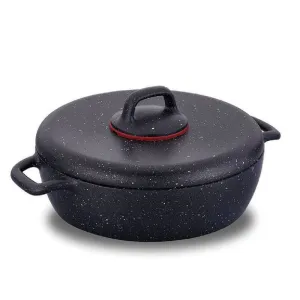 Korkmaz Gusto Non-Stick Granite Coated Aluminum Low Caserole, 10.2" x 2.7", 118.3 oz