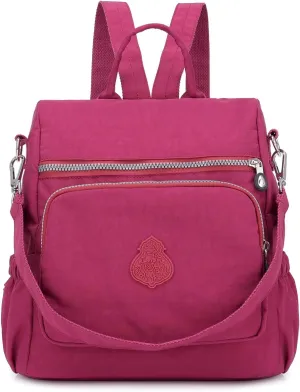 Ladies' multi zipper backpack, shoulder bag, handbag, casual bag, holiday gift(Grape Purple)