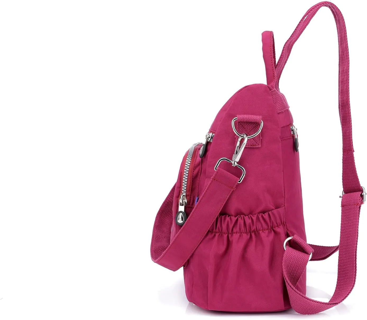 Ladies' multi zipper backpack, shoulder bag, handbag, casual bag, holiday gift(Grape Purple)