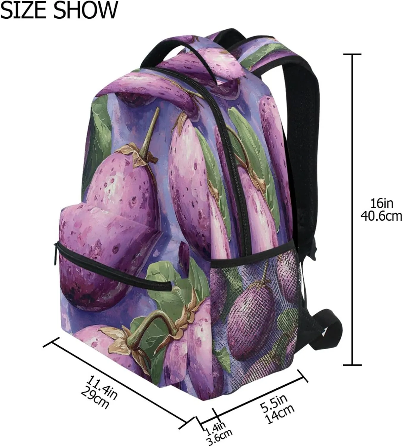 Laptop Backpack for Teenager Fashion Sports Backpack with Chest Strap Gift Men & Women Eggplant Danish Style