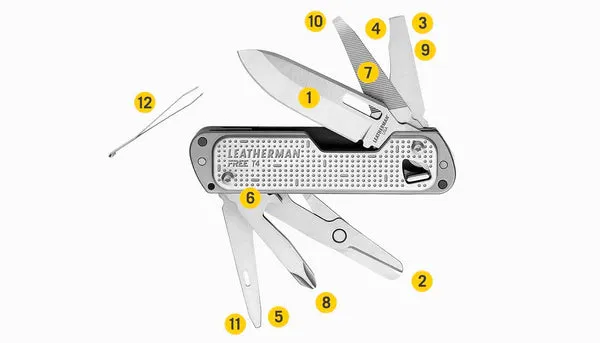Leatherman FREE T4 Compact Pocket Knife - Lunar