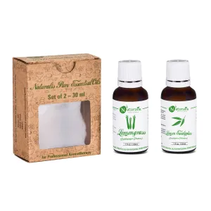 Lemongrass & Citriodora/Lemon Eucalyptus Essential Oil set of 2 15ml, for Insect/Mosquito Repellent by Naturalis - Pure & Natural