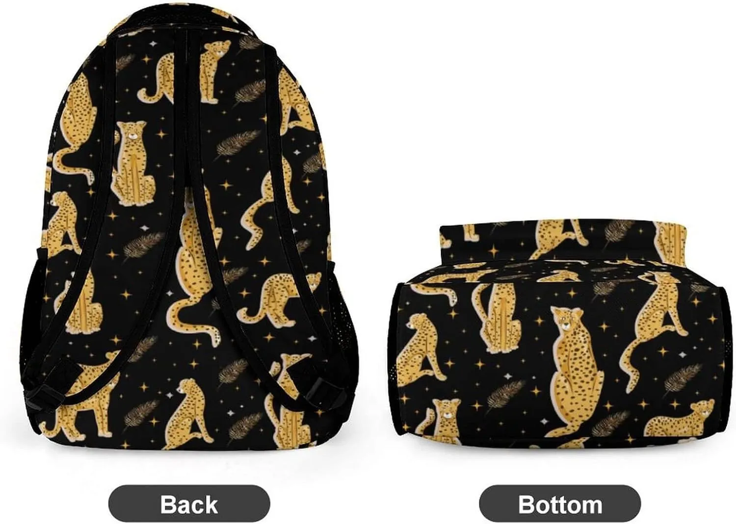 Leopard School Backpack for Kids Girls Boys, 16 Inch Cute Cheetah Themed Bookbag, Personalized School Backpack for Students Children, Lightweight, Large Capacity