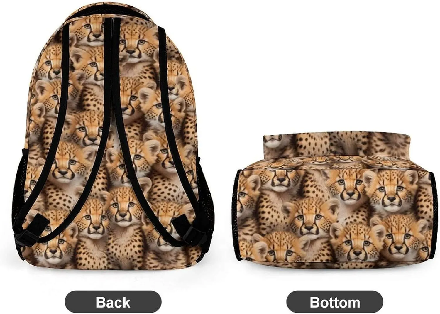 Leopard School Backpack for Kids Girls Boys, 16 Inch Cute Cheetah Themed Bookbag, Personalized School Backpack for Students Children, Lightweight, Large Capacity