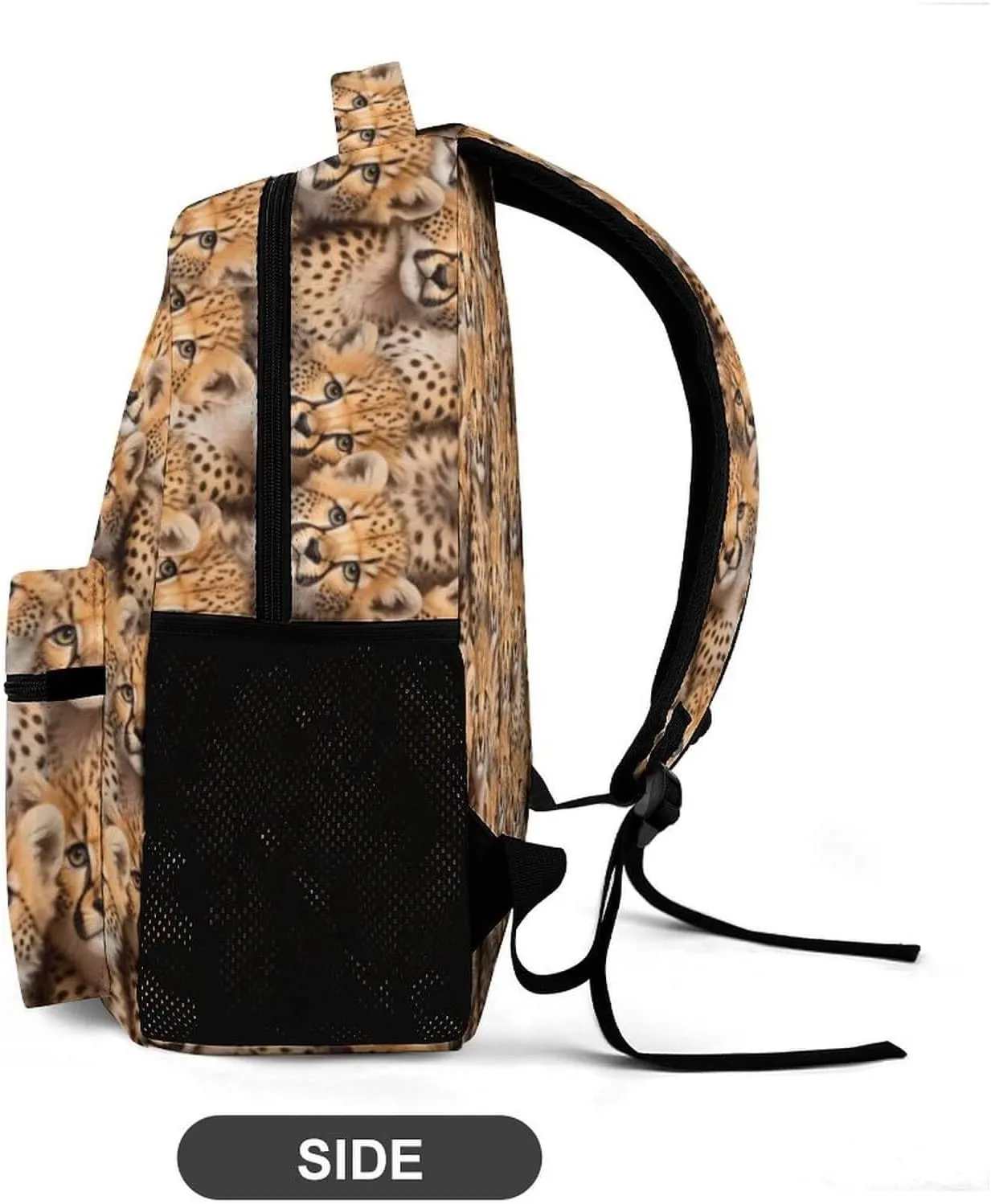 Leopard School Backpack for Kids Girls Boys, 16 Inch Cute Cheetah Themed Bookbag, Personalized School Backpack for Students Children, Lightweight, Large Capacity