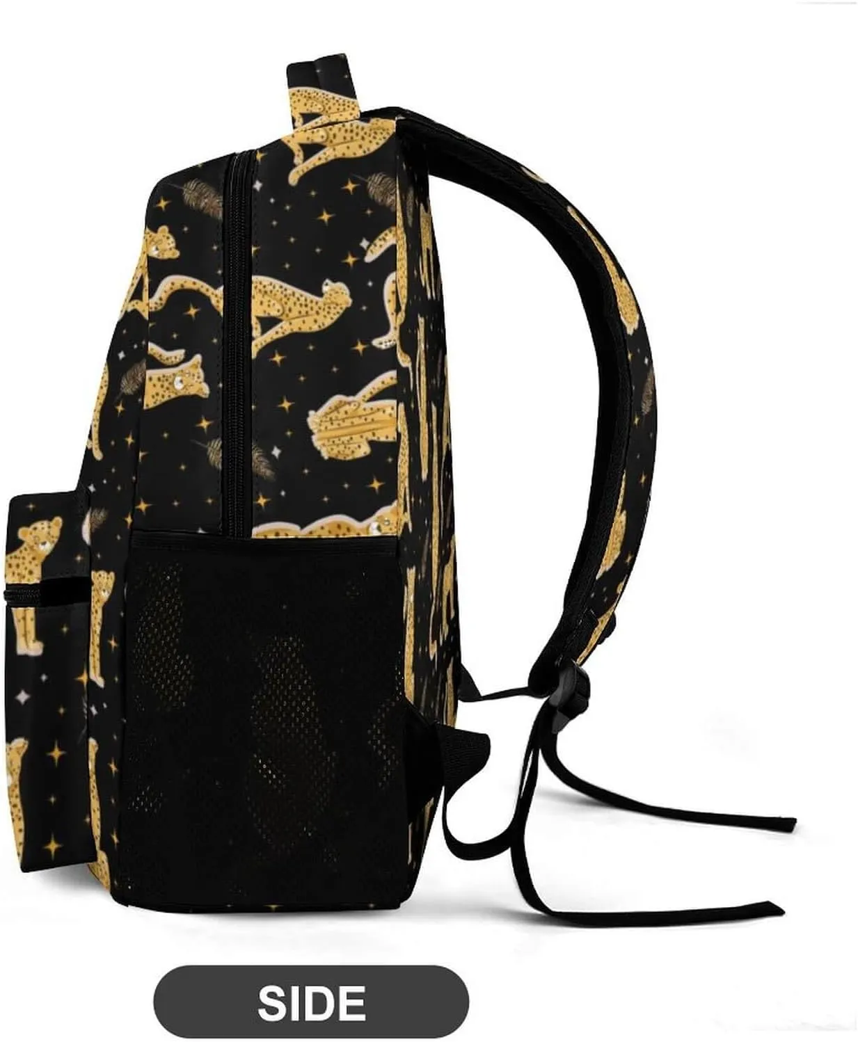 Leopard School Backpack for Kids Girls Boys, 16 Inch Cute Cheetah Themed Bookbag, Personalized School Backpack for Students Children, Lightweight, Large Capacity
