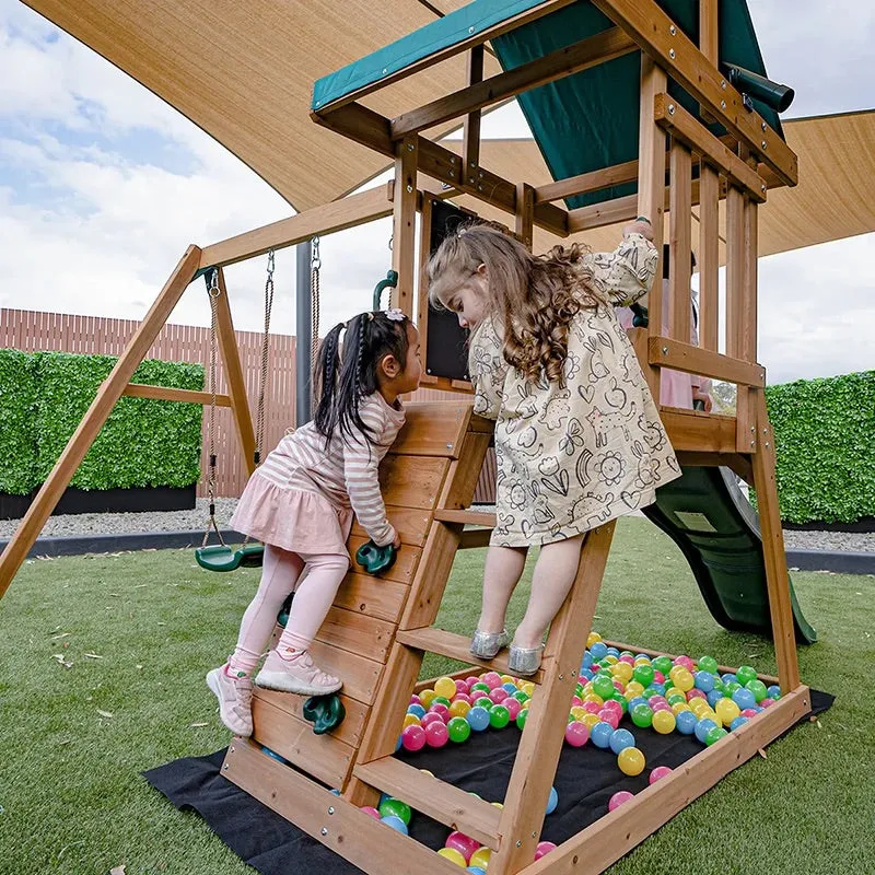 Lifespan Kids Greenvale Play Centre with Double Swing and Slide (Green Slide)