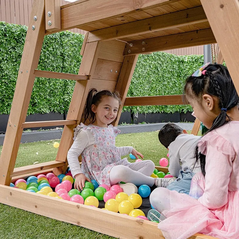 Lifespan Kids Greenvale Play Centre with Double Swing and Slide (Green Slide)