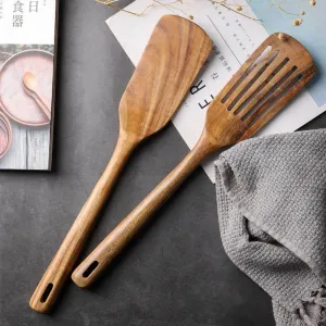 Long Handle Solid Wood Slotted Turner Lovesickness Spatula