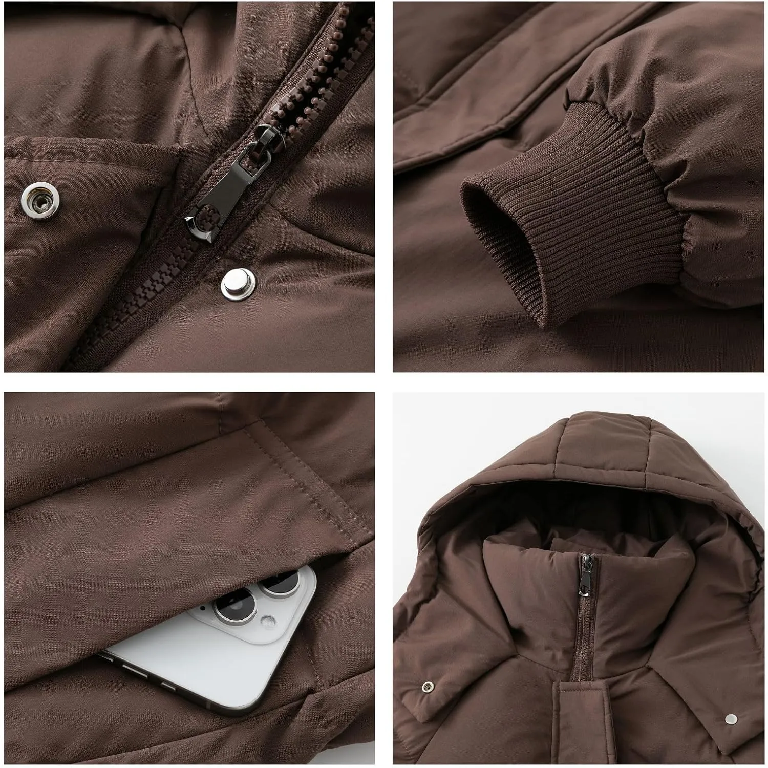 Long Puffer Jacket for Women,2024 Thickened Winter Coat Hooded with Deep Pockets, Ladies Warm Winter Jacket