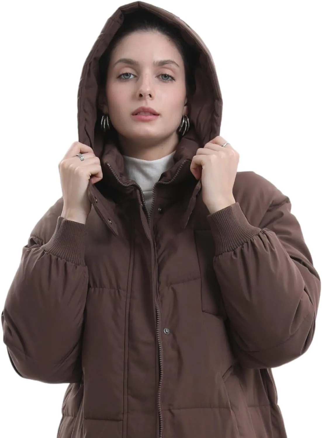 Long Puffer Jacket for Women,2024 Thickened Winter Coat Hooded with Deep Pockets, Ladies Warm Winter Jacket