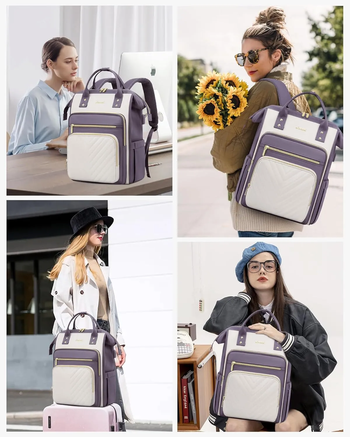 LOVEVOOK 15.6 Inch Laptop Backpack for Women,Travel Work Backpack Purse with USB Port,Large Capacity Nurse Bag Teacher Backpack,Waterproof Casual Daypack Business Computer Bag