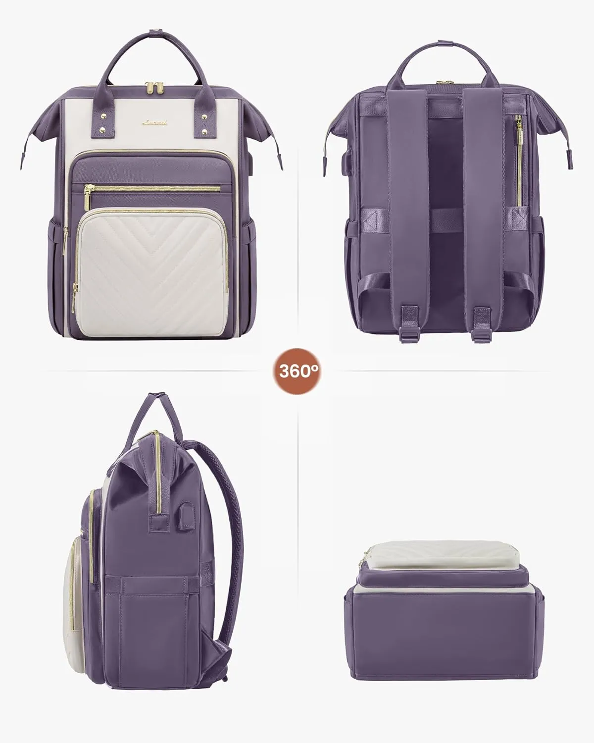 LOVEVOOK 15.6 Inch Laptop Backpack for Women,Travel Work Backpack Purse with USB Port,Large Capacity Nurse Bag Teacher Backpack,Waterproof Casual Daypack Business Computer Bag