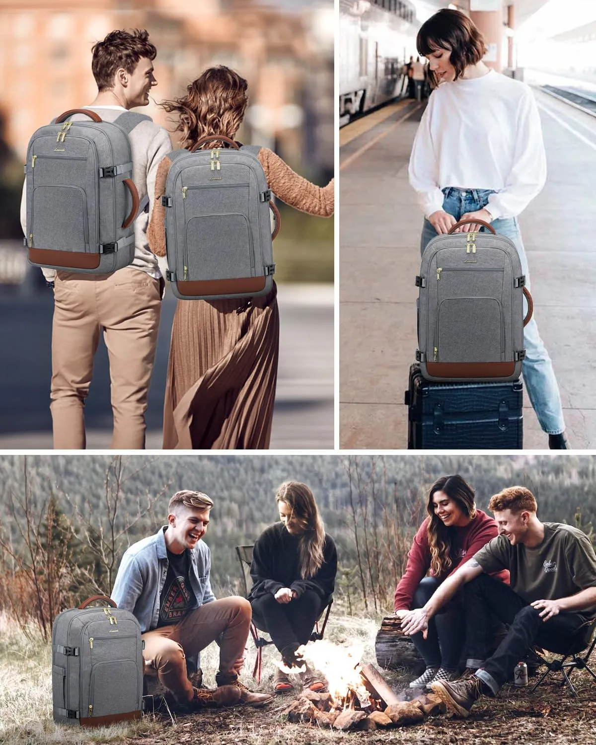 LOVEVOOK Carry On Travel Backpack For Women Flight Approved, 40L Large Personal Item Backpack Travel Bag for Airplanes, Business 17 Inch Laptop Backpack, Weekender Overnight Daypack, With 2 Cubes