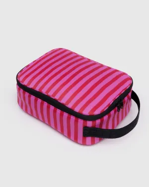 Lunch Box - Pink & Red Painted Stripe