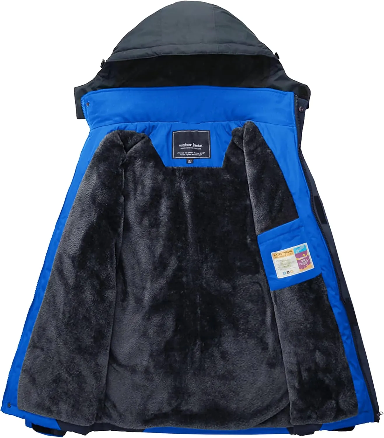 MAGCOMSEN Men's Winter Coats Water Resistant Ski Snow Jacket Warm Fleece Parka Raincoats with Multi-Pockets