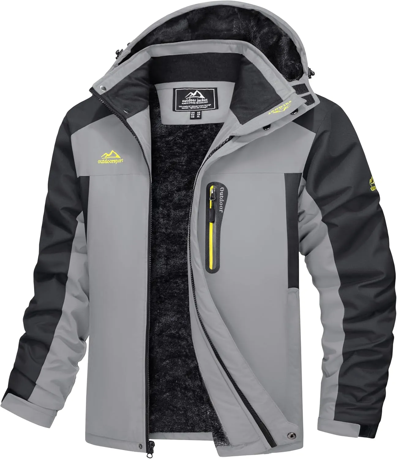 MAGCOMSEN Men's Winter Coats Water Resistant Snow Ski Jacket Fleece Lined Parka 5 Pockets