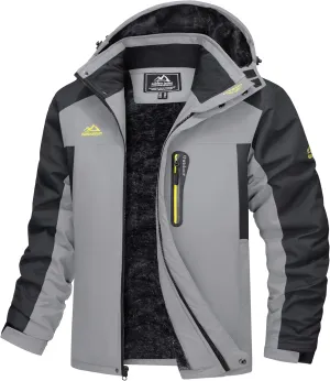 MAGCOMSEN Men's Winter Coats Water Resistant Snow Ski Jacket Fleece Lined Parka 5 Pockets
