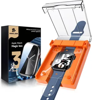 MAGIC JOHN 2 Pack for Apple Watch Series 10 46MM Screen Protector, [Automatic Align Tech] Self-Healing Flexible TPU Film, HD Transparent, Anti Scratch, Bubble Free