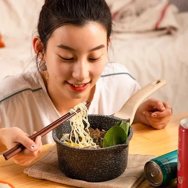 Maifan Stone Non-Stick Pot (Black-18cm)