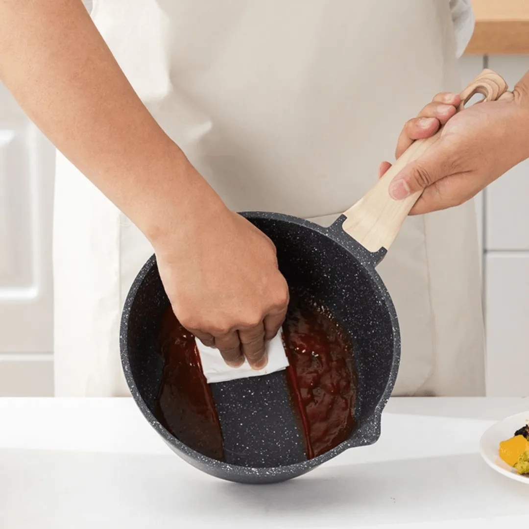 Maifan Stone Non-Stick Pot (Black-18cm)