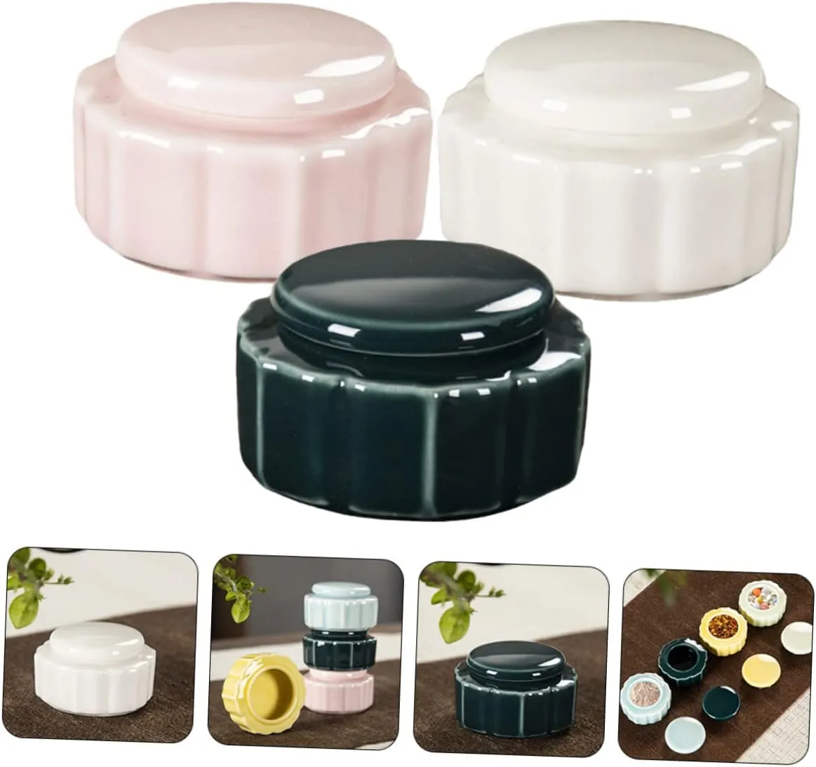 Makeup Jar Ceramic Jar Containers Travel Containers for Creams Cosmetics