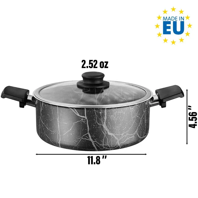 MARBLE DEEP CASSEROLE POT 30 cm (11.8")