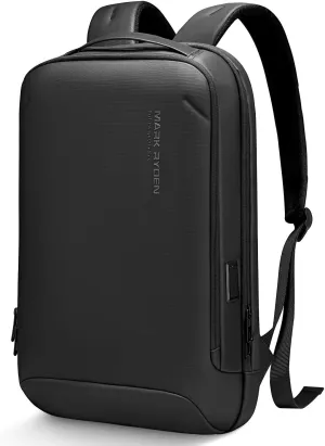 MARK RYDEN Slim Laptop Backpack for Men, High Tech Backpack with Scratch Resistant Shell and USB Charging Port, Waterproof Business Backpack Ideal for Working, Commuting, Daily