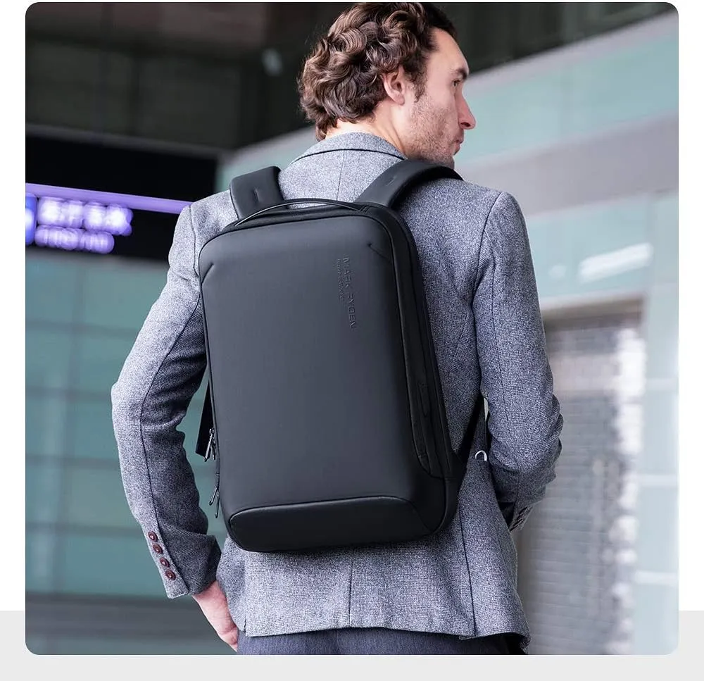 MARK RYDEN Slim Laptop Backpack for Men, High Tech Backpack with Scratch Resistant Shell and USB Charging Port, Waterproof Business Backpack Ideal for Working, Commuting, Daily