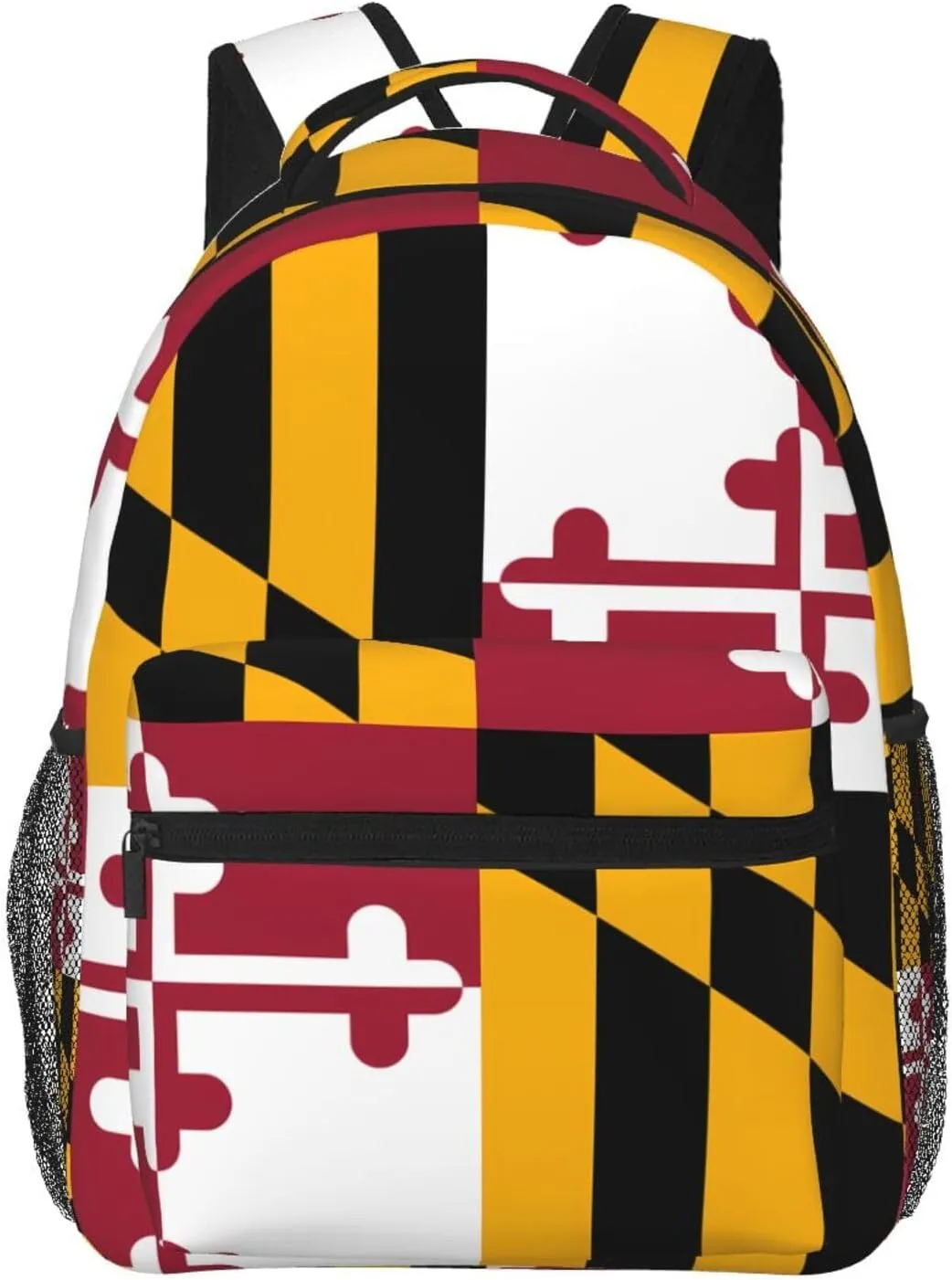 Maryland State Flag Backpack, suitable for light travel, daily multi-purpose bag, suitable for commuting, cycling, work