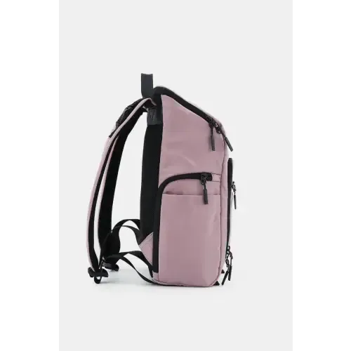 Mauve Nylon Waterproof Backpack