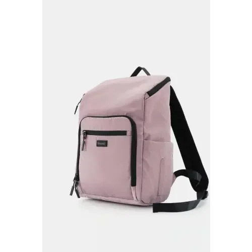 Mauve Nylon Waterproof Backpack