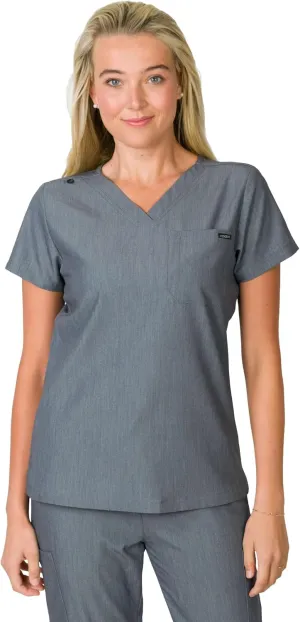 Medgear Camilla 4-Way Stretch Slim Scrubs Top for Women, One Pocket, Liquid Repellent