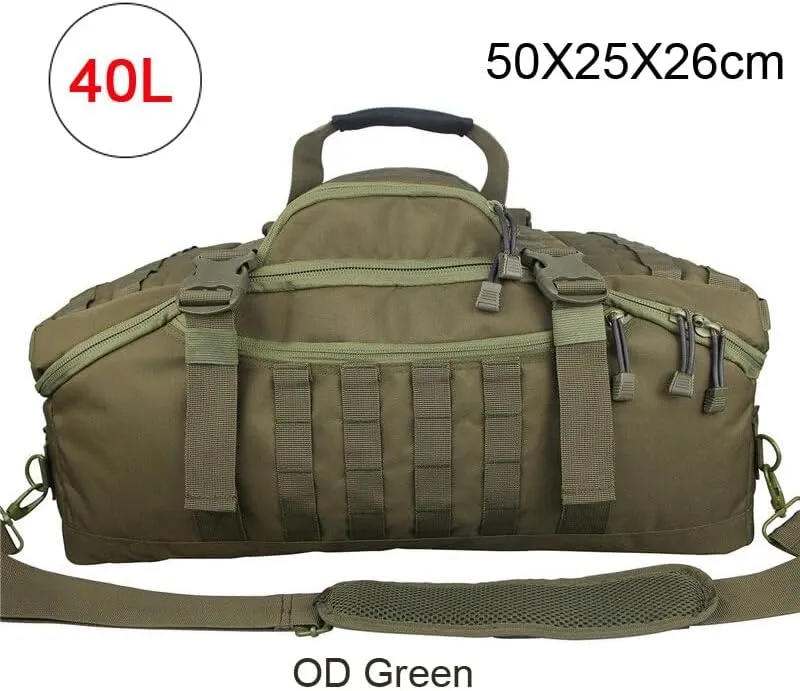 Men Army Sport Gym Bag Tactical Waterproof Backpack Camping Backpacks Sports Travel Bags, Green, S 40Litres, Backpacks