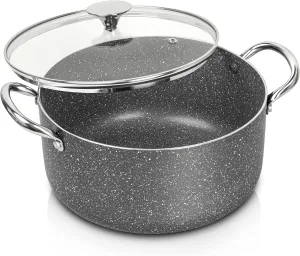 MICHELANGELO 5 Quart Stock Pot with Lid, Nonstick Soup Pot with Lid, Induction Pot for Cooking, 5 Qt Pot with Lid, Non Stick Pot for Kitchen, Stockpot with Stainless Steel Handle, Oven Safe