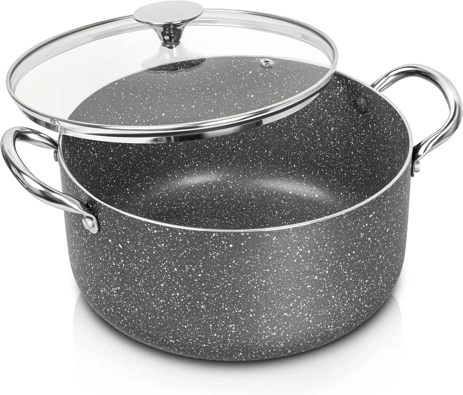 MICHELANGELO 5 Quart Stock Pot with Lid, Nonstick Soup Pot with Lid, Induction Pot for Cooking, 5 Qt Pot with Lid, Non Stick Pot for Kitchen, Stockpot with Stainless Steel Handle, Oven Safe