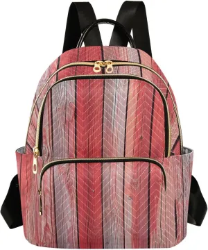 Mini Backpack for Women Brick Red Wood Planks Mini Backpack Purse Lightweight Small Daypack, 8.5L