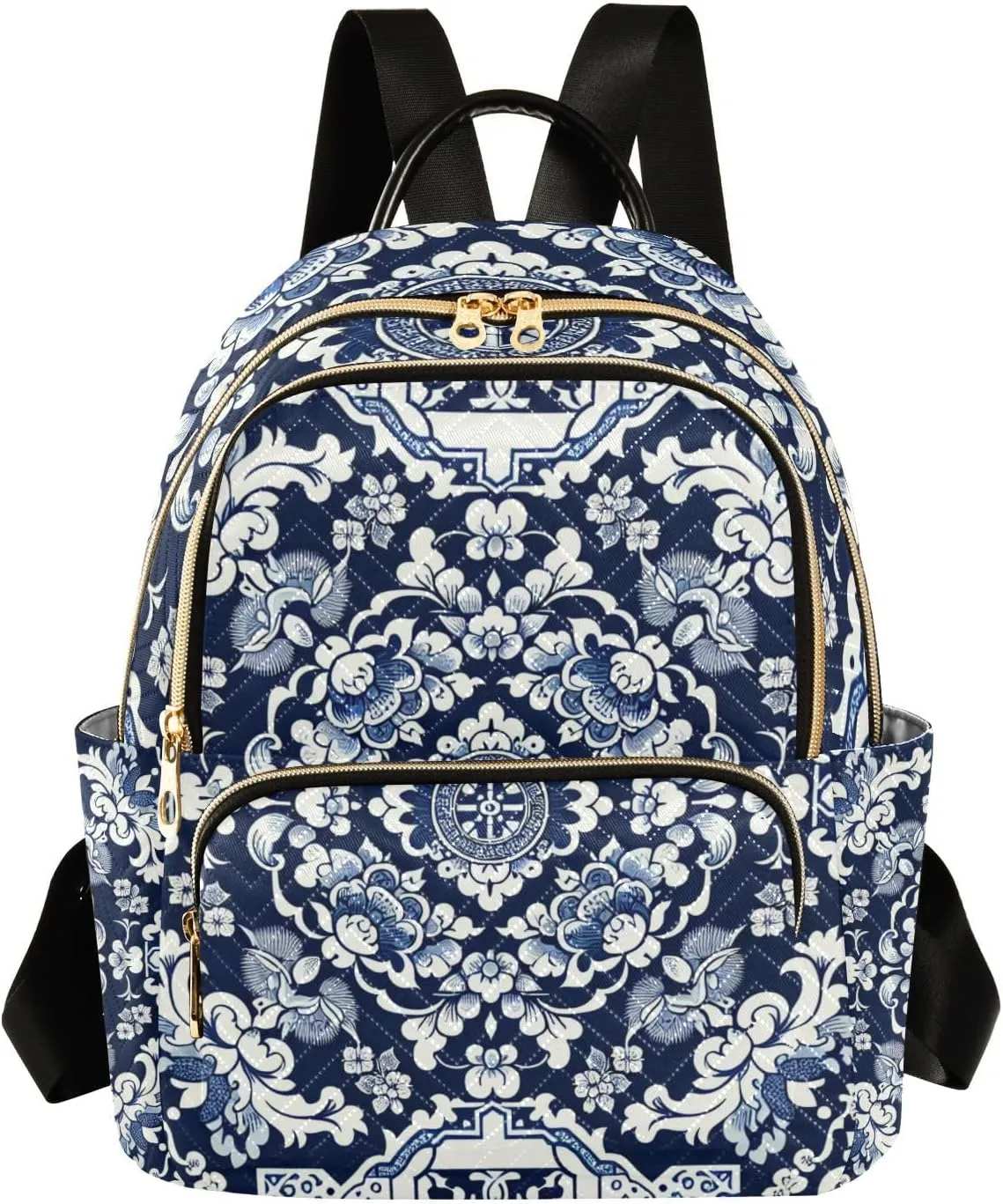 Mini Backpack for Women Porcelain Texture Mini Backpack Purse Lightweight Small Daypack, 8.5L