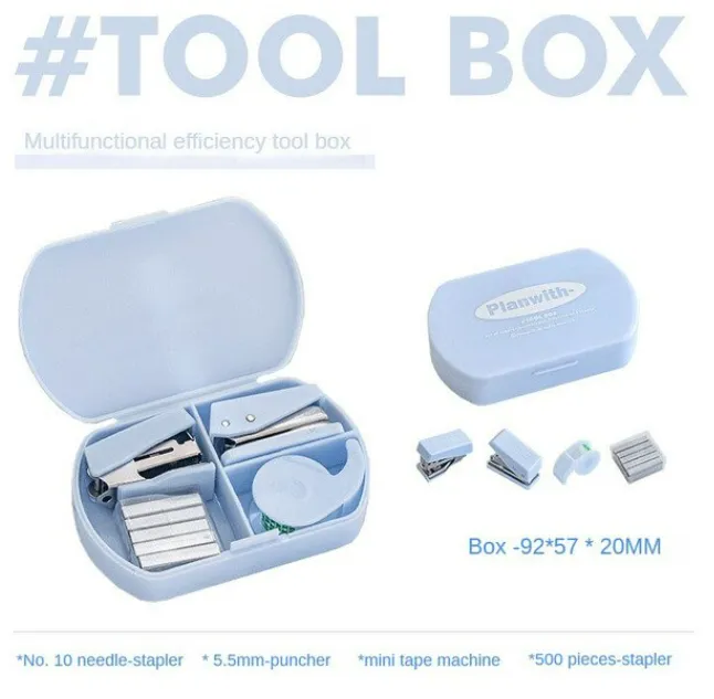 Mini Multitool Stapler Hole Puncher Tape Set