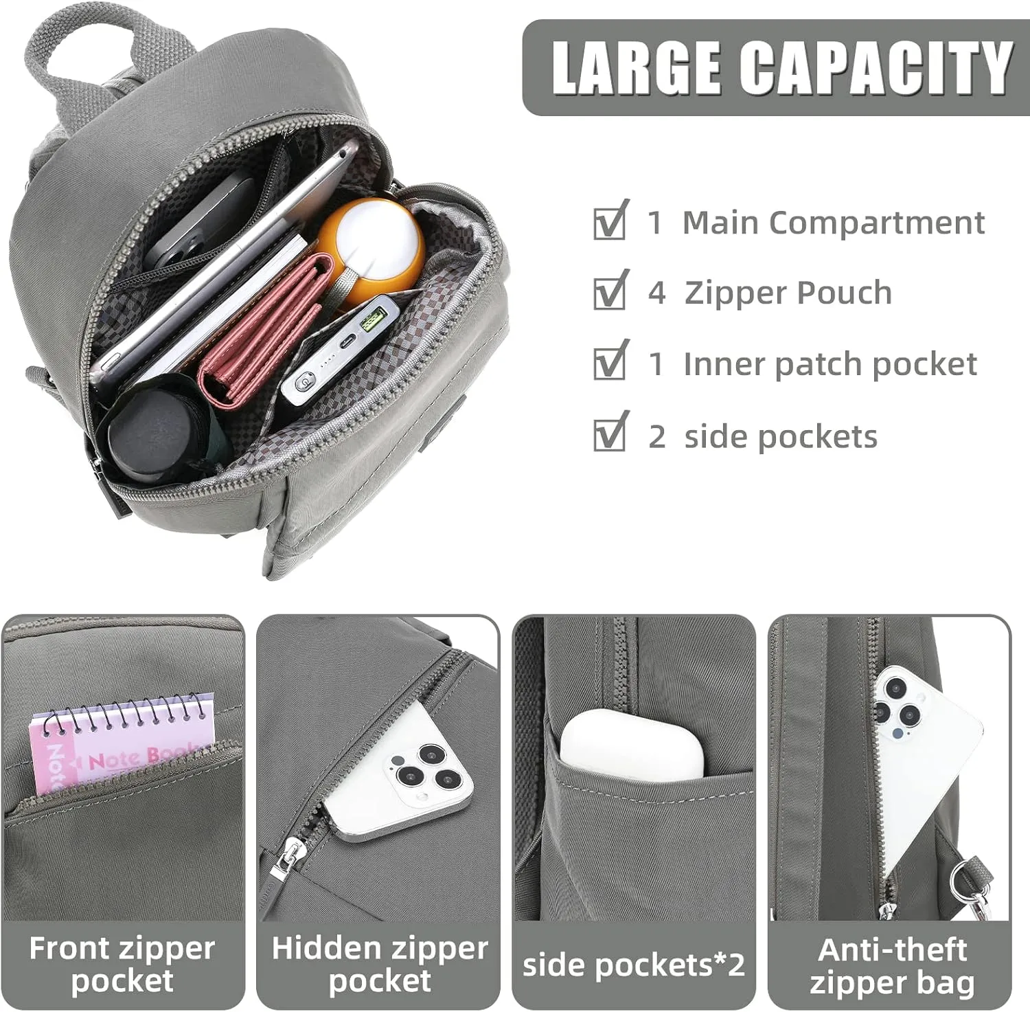 Mini Waterproof Backpack Purse for Women and Men,Small Travel Daypack