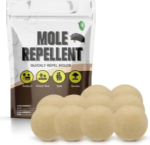 Mole Repellent Outdoor, Gopher Repellent, Vole Repellant, Moles Deterrent for Lawn, Mole Control, Groundhog Repellents, Keep Mole and Vole Out of Your Yard-10P