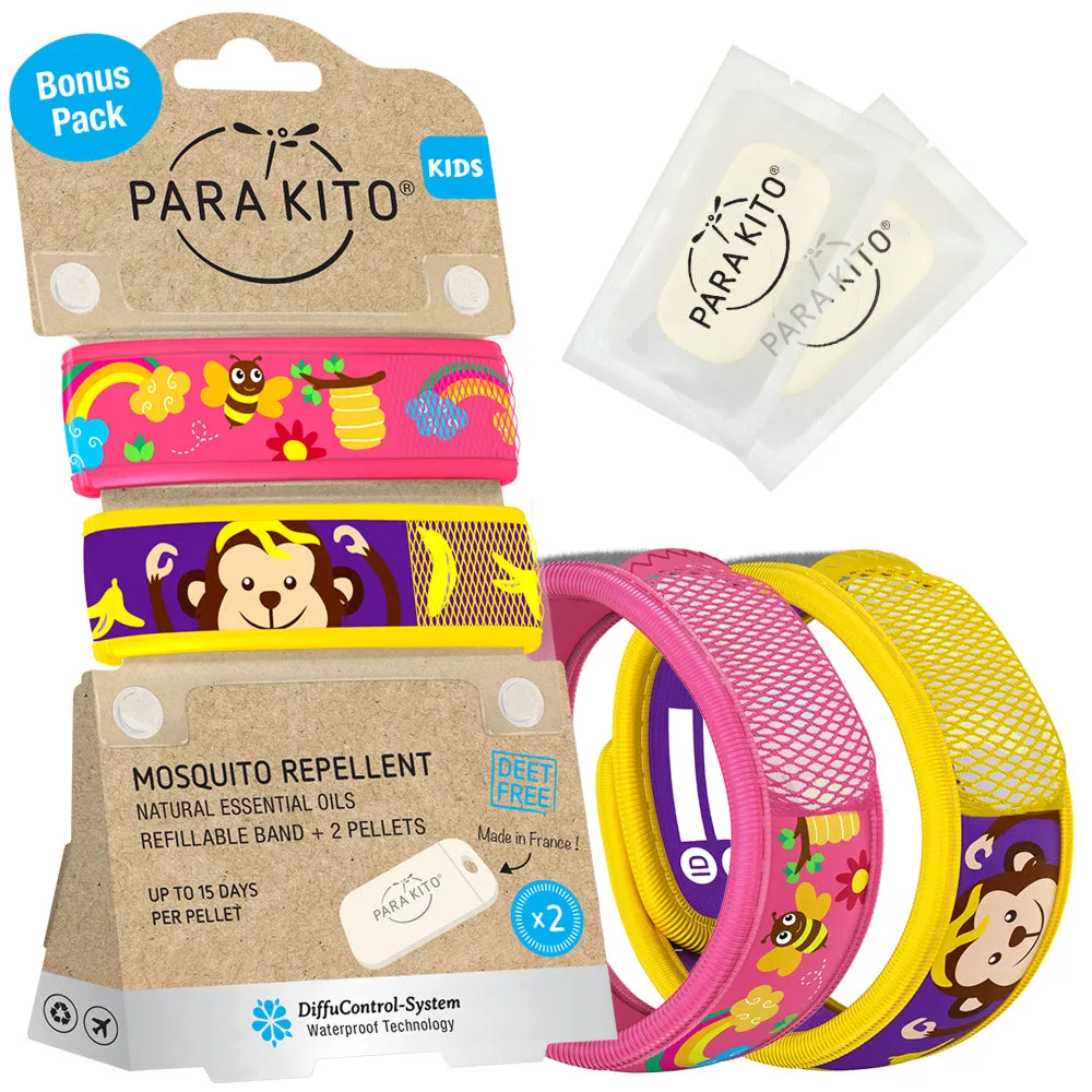 Mosquito Repellent Bonus Pack - 2 Kids Wristbands with 2 refills