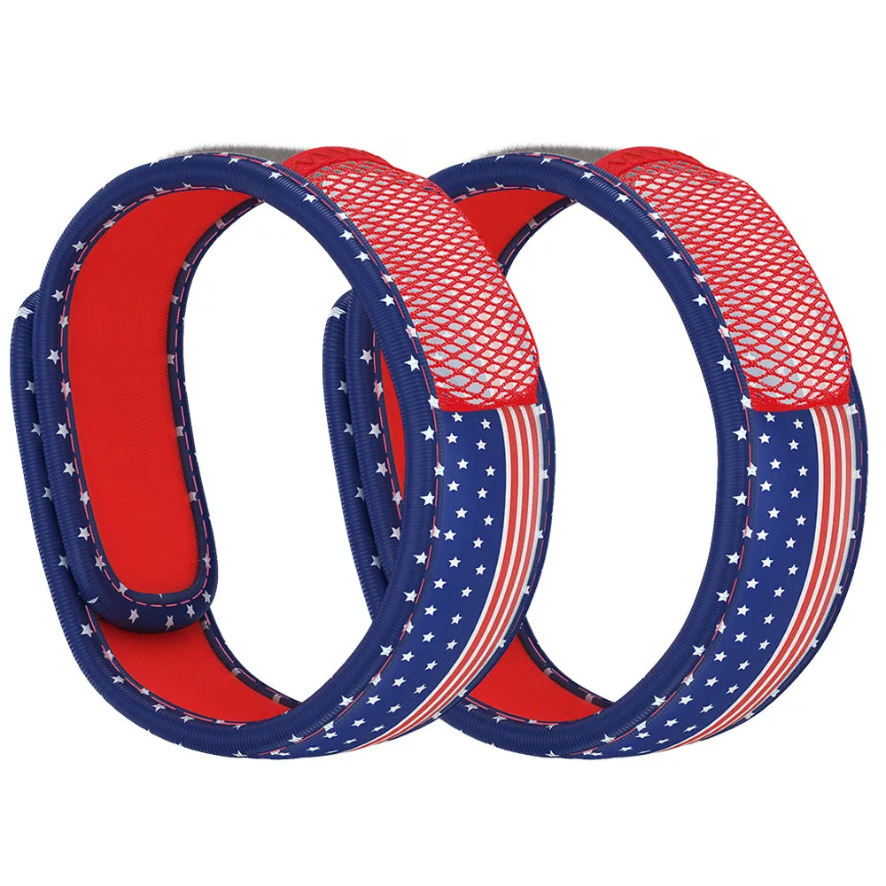 Mosquito Repellent Bonus Pack - 2 US Flag Wristbands with 2 refills