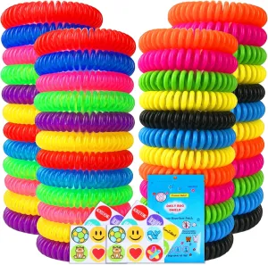 Mosquito Repellent Bracelets 48 Pack Individually Wrapped Mosquito Repellent Bands for Kids and Adults with 24 Pcs Mosquito Repellent Stickers for Indoor and Outdoor Protection
