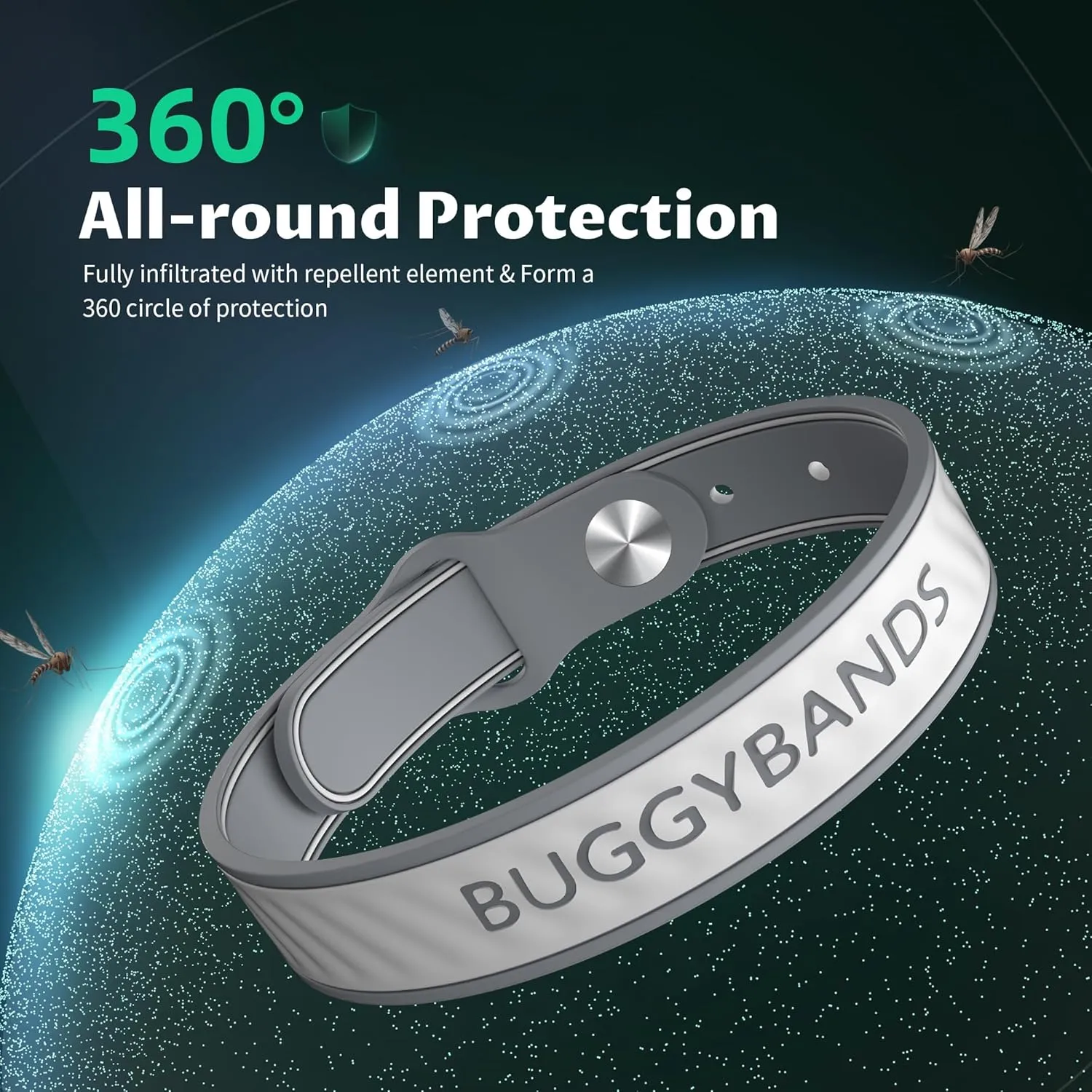 Mosquito Repellent Bracelets, 6 Pack Silicone Mosquito Repellent Bands with DEET Free, Natural & Waterproof Bug Wristbands for Kids and Adults, Outdoor Traveling Protection