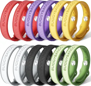 Mosquito Repellent Bracelets,12 Pack Silicone Mosquito Repellent Bands with DEET Free, Natural & Waterproof Bug Wristbands for Kids and Adults, Outdoor Traveling Protection