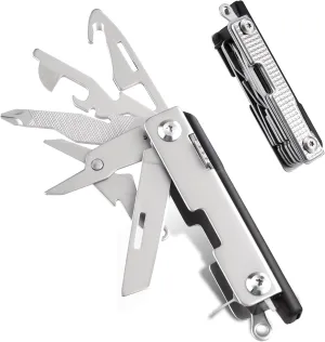 Mossy Oak Multitool,12-in-1 EDC Keychain Multitool with Pocket Knife, Scissors, Screwdrivers, Bottle Openers, Whistle - Mini Gadgets for Outdoor, Camping, Hiking, Survival, Repairing for Men