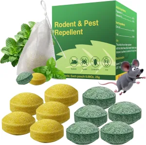 Mouse Repellent Outdoor, 24 Pack Natural Peppermint Oil Mouse and Squirrel Deterrent for Attic, Garage, Indoor, Rat Poisoning for Inside, Keep Rodents Out of Car